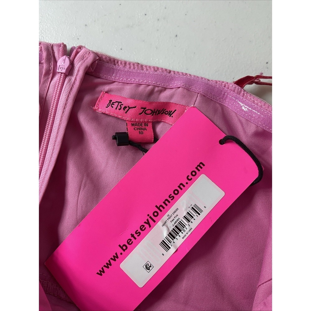 NEW Betsey Johnson Heart Pink Bustier Corset Tulle Midi Dress size 10 flowy - Picture 6 of 10
